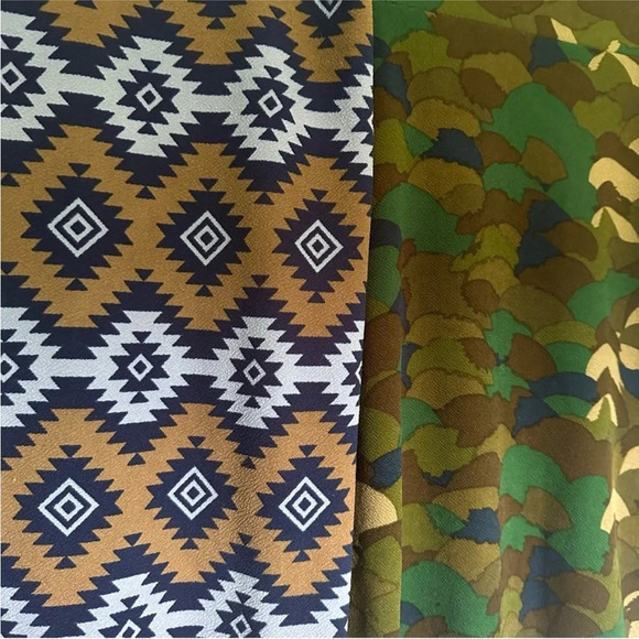 Size XL Lot of 2 Lularoe Cassie Skirts - Camo and  Geometric - Picture 2 of 4